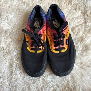 Vans Red and Orange Stripe Sneakers